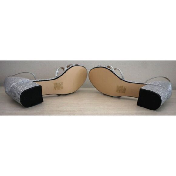Benjamin Walk x Touch Ups Women's Sz 8W Silver Metallic Zoey Heeled Sandals - Picture 6 of 10